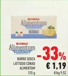 Conad BURRO SENZA LATTOSIO CONAD ALIMENTUM offerta