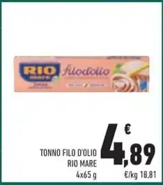 Conad TONNO FILO D'OLIO RIO MARE offerta