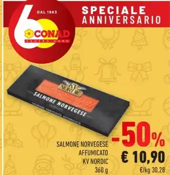 Conad SALMONE NORVEGESE AFFUMICATO KV NORDIC offerta