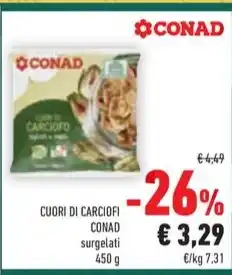 Conad CUORI DI CARCIOFI CONAD surgelati 450 g offerta
