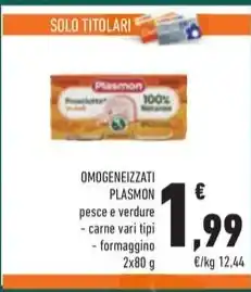 Conad OMOGENEIZZATI PLASMON pesce e verdure offerta