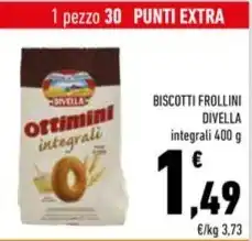 Conad BISCOTTI FROLLINI DIVELLA integrali 400 g offerta