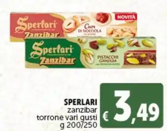 Deco Supermercati SPERLARI zanzibar torrone vari gusti g 200/250 offerta