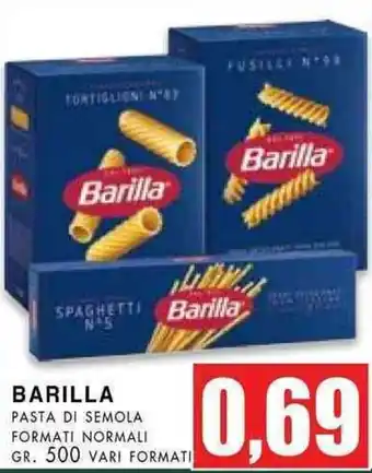 La Mimosa Supermercati BARILLA PASTA DI SEMOLA FORMATI NORMALI gr. 500 offerta