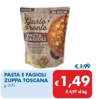 MD Discount PASTA E FAGIOLI ZUPPA TOSCANA g 300 offerta