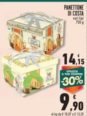 Conad Superstore PANETTONE DI COSTA vari tipi 750 g offerta