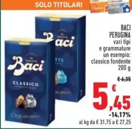 Conad Superstore BACI PERUGINA vari tipi e grammature offerta