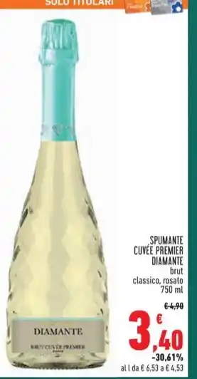 Conad Superstore SPUMANTE CUVÉE PREMIER DIAMANTE brut classico, rosato 750 ml offerta