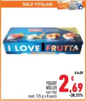 Conad Superstore YOGURT MÜLLER vari tipi conf. 125 g x 8 pezzi offerta
