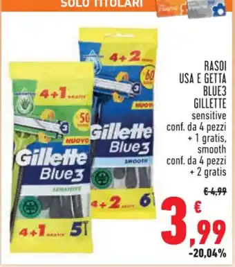 Conad Superstore RASOI USA E GETTA BLUE3 GILLETTE offerta