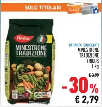 Conad City MINESTRONE TRADIZIONE FINDUS 1 kg offerta