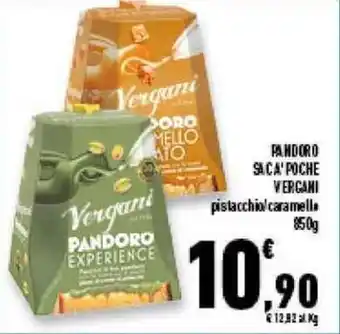 Conad Superstore PANDORO SACA' POCHE VERCANI pistacchio/ caramelle offerta