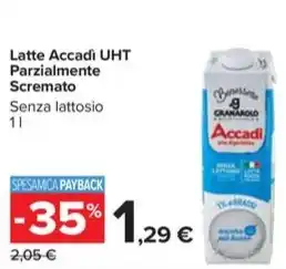 Latte Accadì UHT Parzialmente Scremato Senza lattosio 1 l