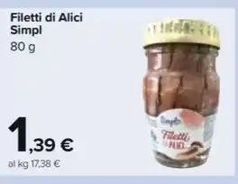 Carrefour Market Filetti di Alici Simpl 80 g offerta