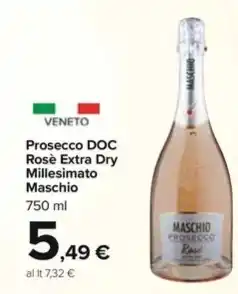 Carrefour Market Prosecco DOC Rosè Extra Dry Millesimato Maschio offerta