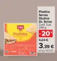Carrefour Market Piadina Senza Glutine Dr. Schar Conf. 3 pz 240 g offerta