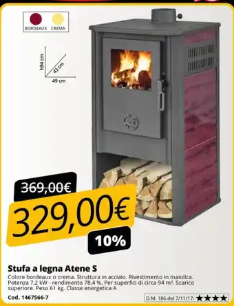 Stufa a legna Atene S