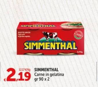 Carrefour Market SIMMENTHAL Carne in gelatina gr 90 x 2 offerta