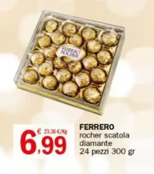 Crai FERRERO rocher scatola diamante 24 pezzi 300 gr offerta