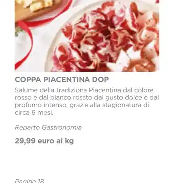 Esselunga COPPA PIACENTINA DOP offerta
