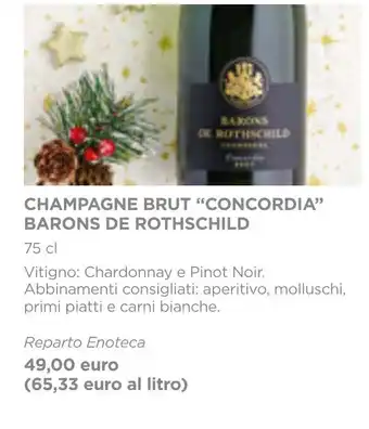 CHAMPAGNE BRUT "CONCORDIA" BARONS DE ROTHSCHILD 75 cl