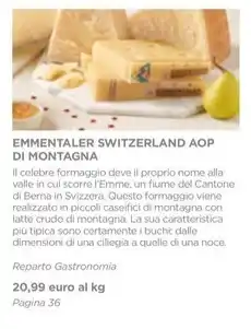 EMMENTALER SWITZERLAND AOP DI MONTAGNA