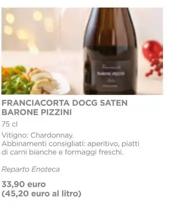 Esselunga FRANCIACORTA DOCG SATEN BARONE PIZZINI 75 cl offerta