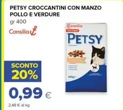 Oasi PETSY CROCCANTINI CON MANZO POLLO E VERDURE gr 400 Consilia offerta