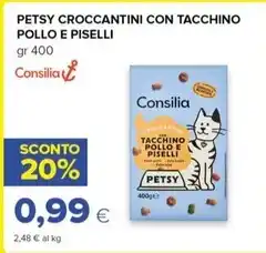 Oasi PETSY CROCCANTINI CON TACCHINO POLLO E PISELLI Consilia offerta