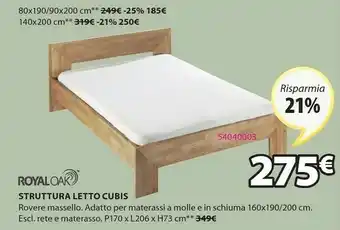 JYSK Royaloak Struttura Letto Cubis offerta