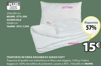 Trapunta In Fibra Ergomaxx Sarah Soft