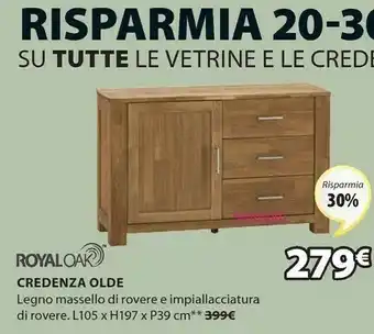JYSK Royaloak Credenza Olde offerta