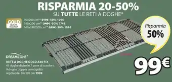 JYSK Dreamzone Rete A Doghe Gold A30 Fix offerta