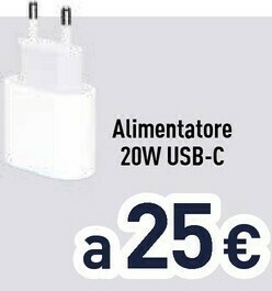 Unieuro Apple Alimentatore 20w USB-C offerta