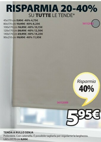 JYSK Tenda A Rullo Senja offerta
