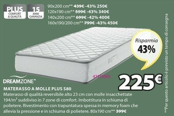 JYSK Dreamzone Materasso A Molle Plus S80 offerta