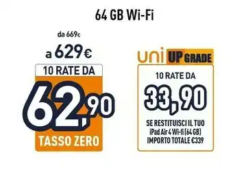 Unieuro Apple Ipad Air 64 GB Wi-Fi offerta