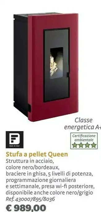 Bricocenter Stufa A Pellet Queen offerta
