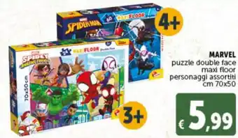 Deco Supermercati MARVEL puzzle double face maxi floor personaggi assortiti cm 70x50 offerta