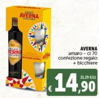 Deco Supermercati AVERNA amaro - cl 70 confezione regalo + bicchiere offerta