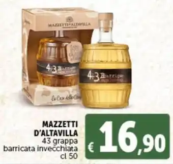 Deco Supermercati MAZZETTI D'ALTAVILLA 43 grappa barricata invecchiata cl 50 offerta