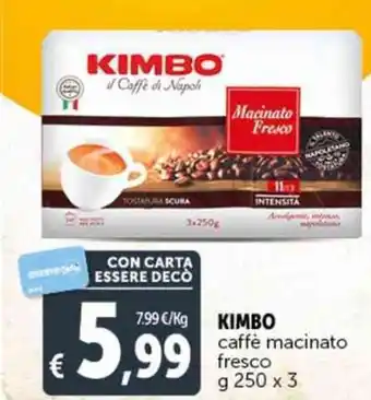 Deco Supermercati KIMBO caffè macinato fresco g 250 x 3 offerta