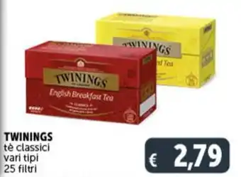 Deco Supermercati TWININGS tè classici vari tipi 25 filtri offerta