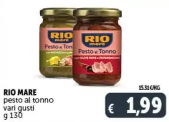 Deco Supermercati RIO MARE pesto al tonno vari gusti g 130 offerta