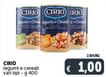 Deco Supermercati CIRIO legumi e cereali vari tipi - g 400 offerta