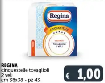 Deco Supermercati REGINA cinquestelle tovaglioli 2 veli cm 38x38 - pz 43 offerta
