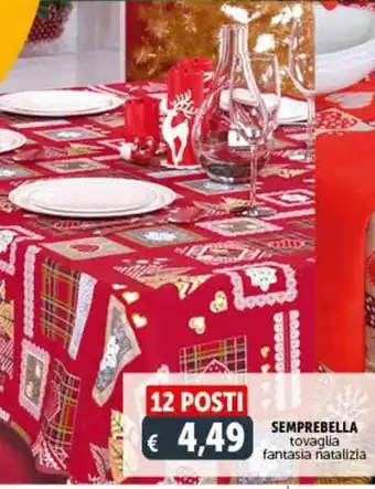 Deco Supermercati SEMPREBELLA tovaglia fantasia natalizia offerta