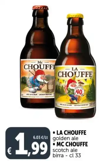 Deco Supermercati LA CHOUFFE golden ale - MC CHOUFFE scotch ale birra - cl 33 offerta