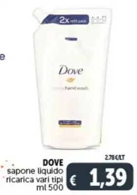 Deco Supermercati DOVE sapone liquido ricarica vari tipi ml 500 offerta