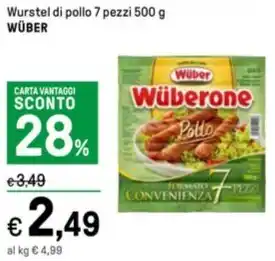 Iper La Grande Wurstel di pollo 7 pezzi 500 g WÜBER offerta